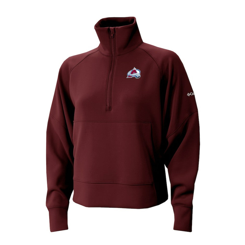 Colorado Avalanche Columbia Women's Wickhams Hills Raglan Omni-Wick Half-Zip Pullover - Maroon | US 202633154
