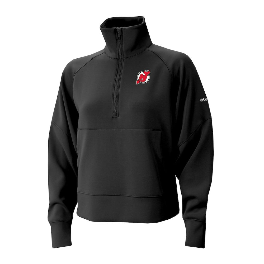 New Jersey Devils Columbia Women's Wickhams Hills Raglan Omni-Wick Half-Zip Pullover - Black | US 202633155