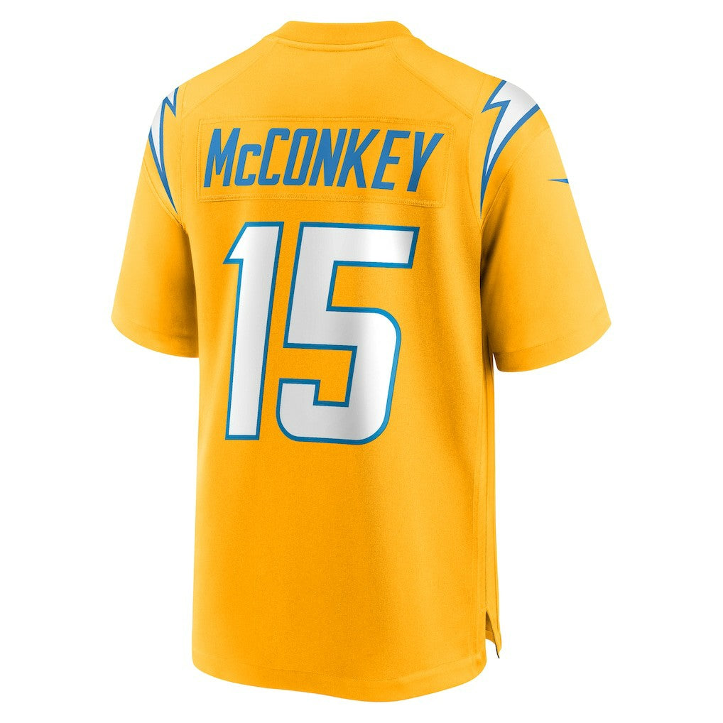 Ladd McConkey Los Angeles Chargers Alternate Charger Power Game Player Jersey - Gold Jerseys