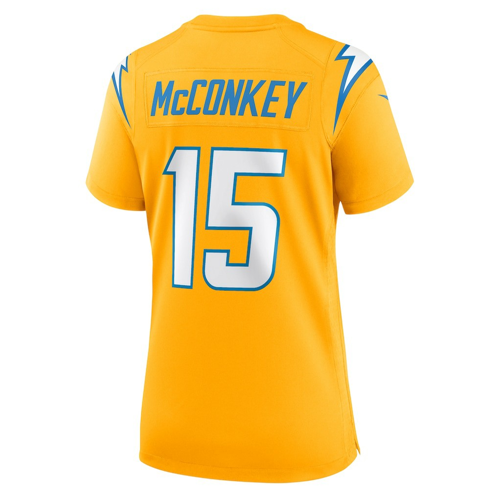 Ladd McConkey Los Angeles Chargers Women's Alternate Charger Power Game Jersey - Gold Jerseys