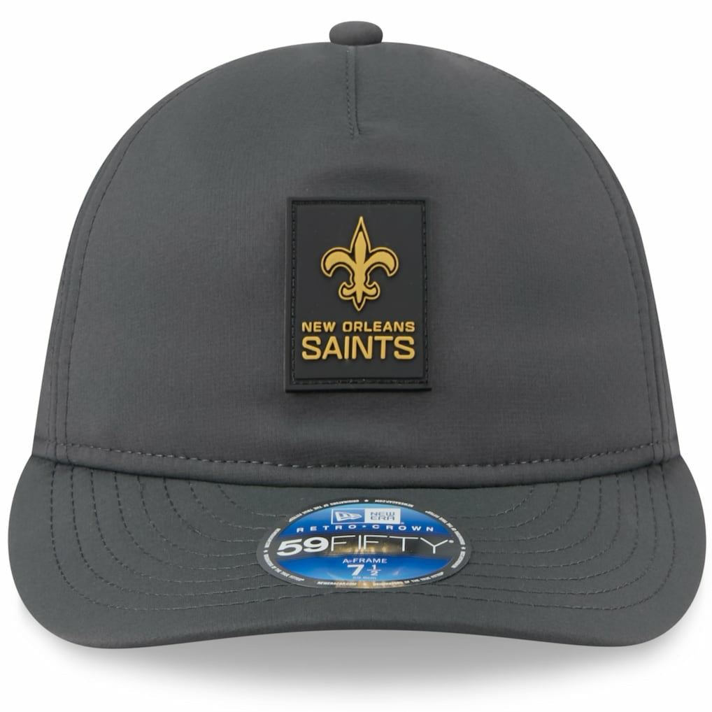 New Orleans Saints New Era 2025 Sideline Cold Weather Retro Crown 59FIFTY Fitted Hat - Charcoal Hats
