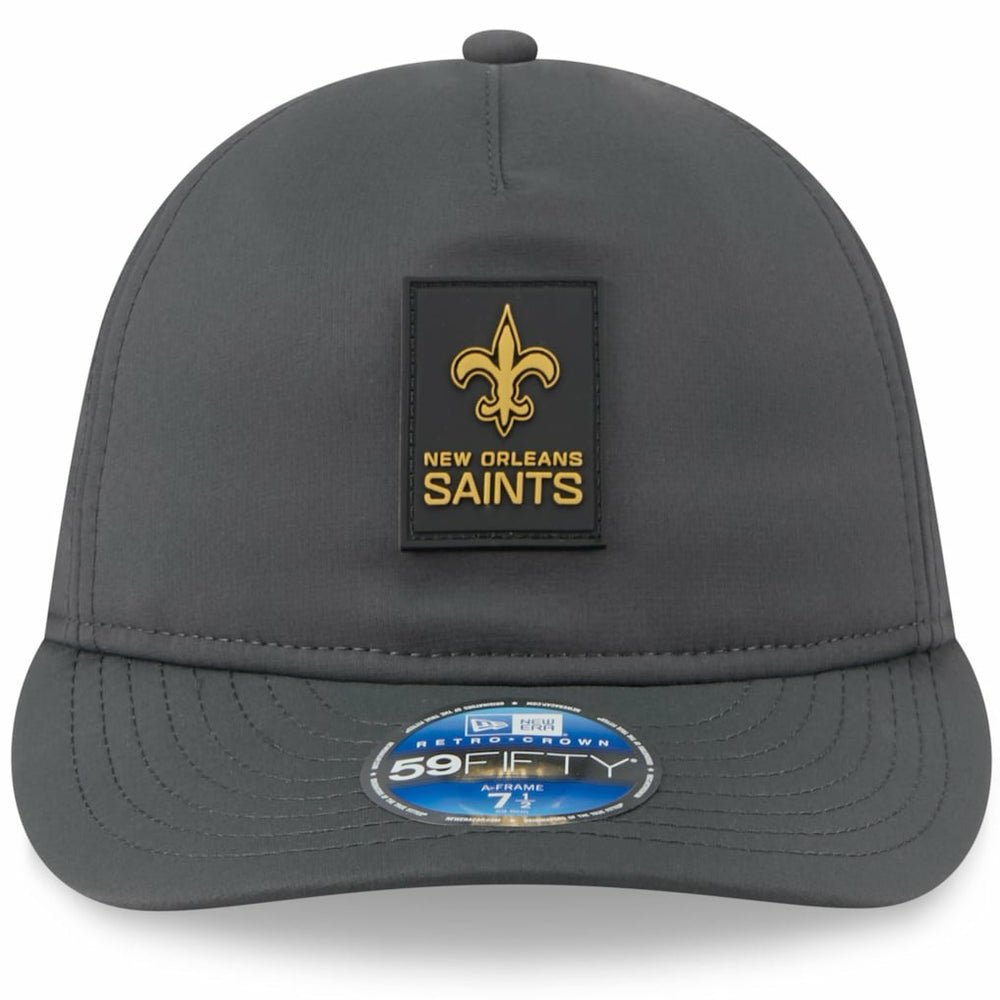 New Orleans Saints New Era 2025 Sideline Cold Weather Retro Crown 59FIFTY Fitted Hat - Charcoal Hats