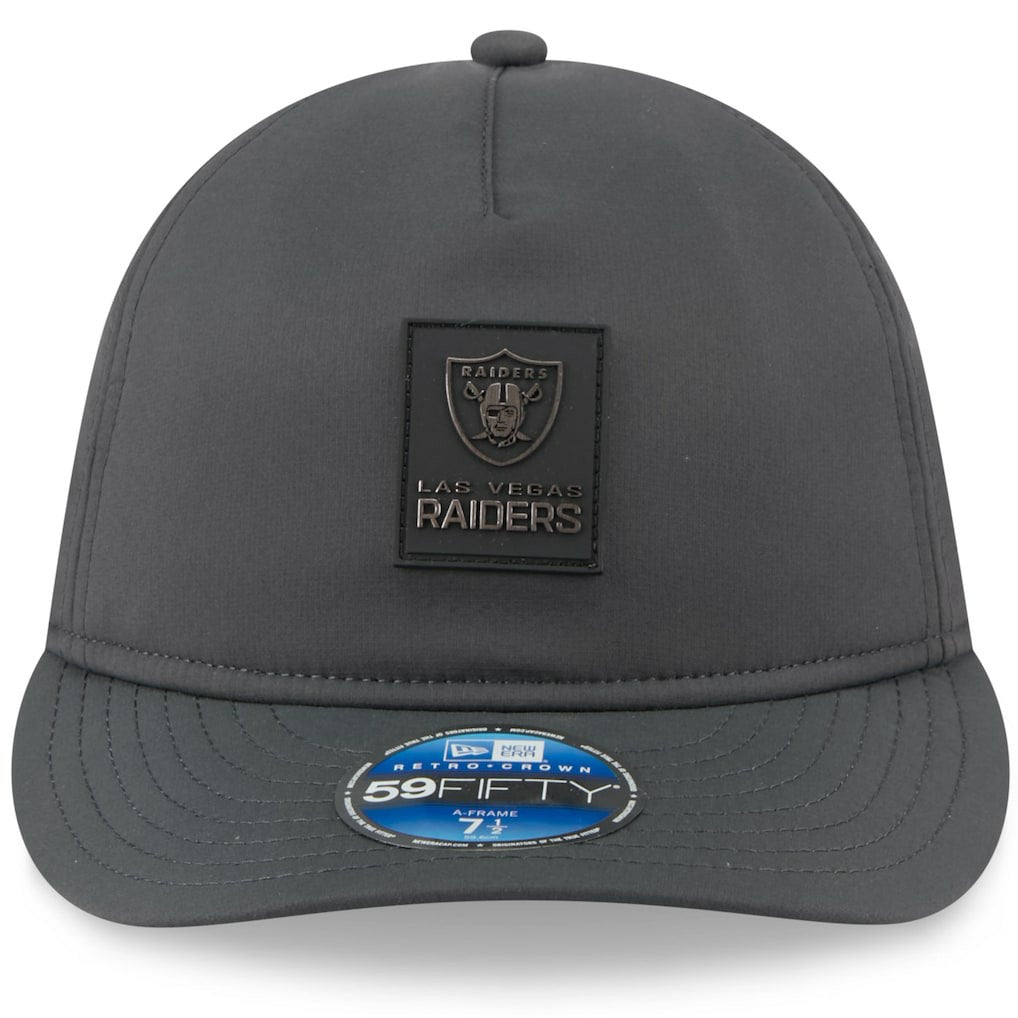 Las Vegas Raiders New Era 2025 Sideline Cold Weather Retro Crown 59FIFTY Fitted Hat - Charcoal Hats