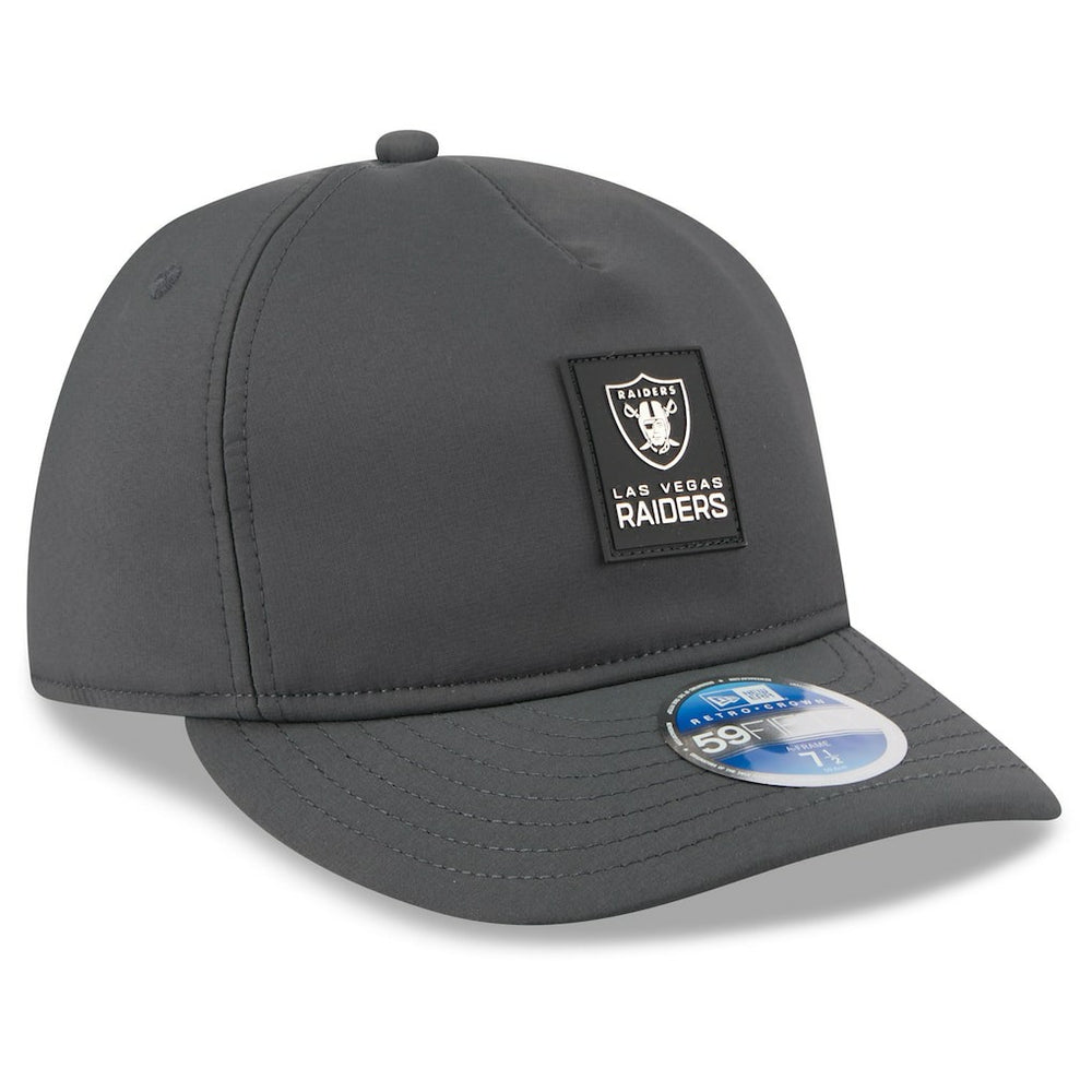 Las Vegas Raiders New Era 2025 Sideline Cold Weather Retro Crown 59FIFTY Fitted Hat - Charcoal Hats