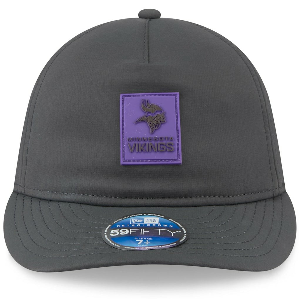 Minnesota Vikings New Era 2025 Sideline Cold Weather Retro Crown 59FIFTY Fitted Hat - Charcoal Hats