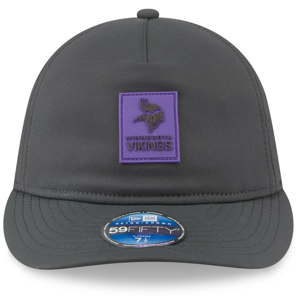 Minnesota Vikings New Era 2025 Sideline Cold Weather Retro Crown 59FIFTY Fitted Hat - Charcoal Hats