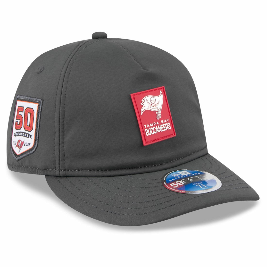 Tampa Bay Buccaneers New Era 2025 Sideline Cold Weather Retro Crown 59FIFTY Fitted Hat - Charcoal Hats