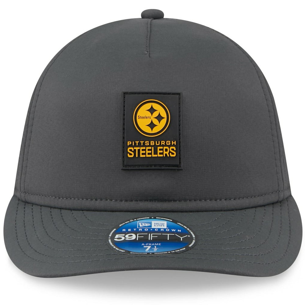 Pittsburgh Steelers New Era 2025 Sideline Cold Weather Retro Crown 59FIFTY Fitted Hat - Charcoal Hats