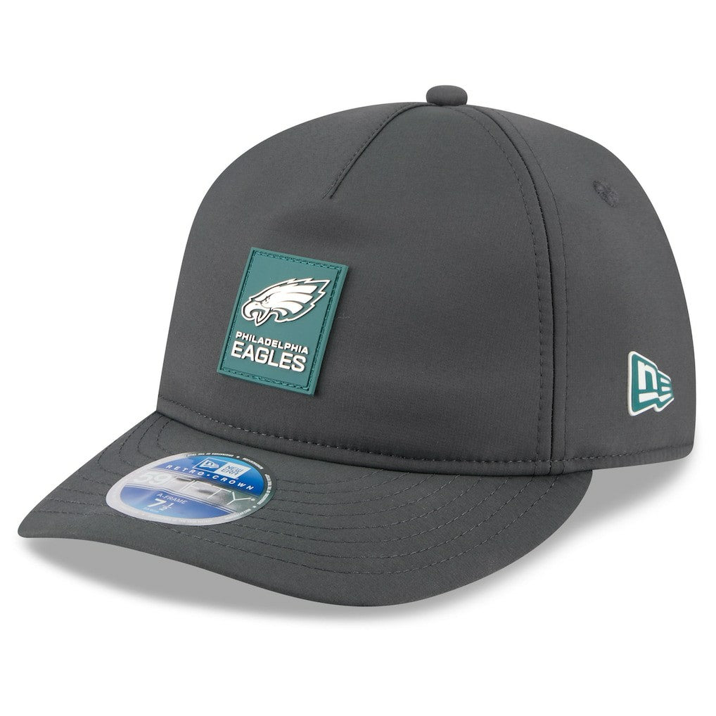 Philadelphia Eagles New Era 2025 Sideline Cold Weather Retro Crown 59FIFTY Fitted Hat - Charcoal Hats