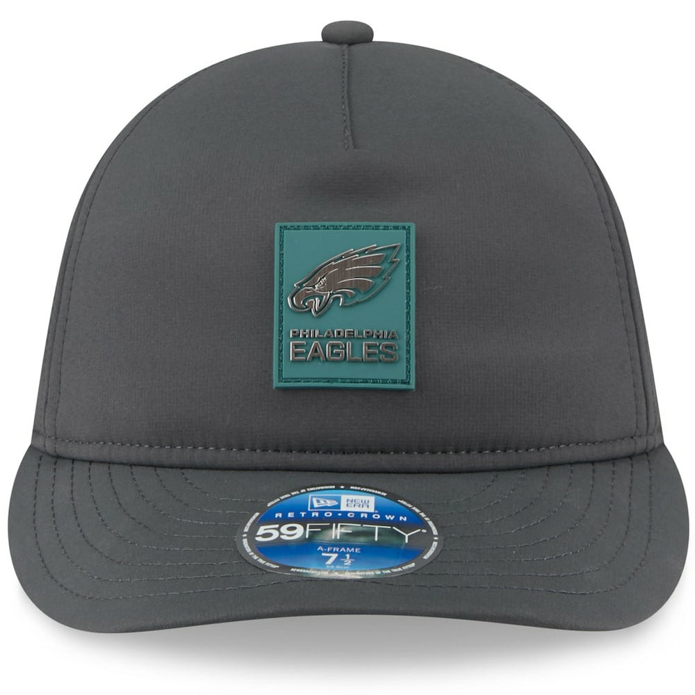 Philadelphia Eagles New Era 2025 Sideline Cold Weather Retro Crown 59FIFTY Fitted Hat - Charcoal Hats