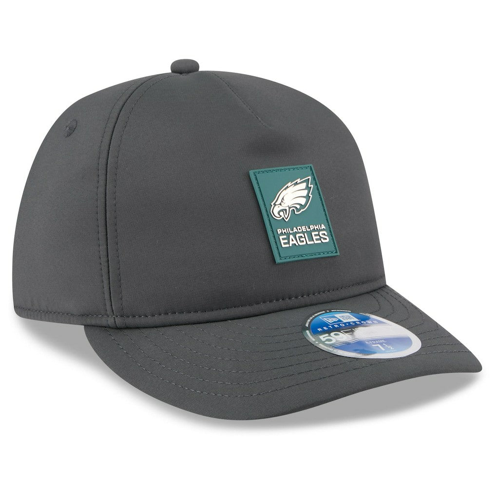 Philadelphia Eagles New Era 2025 Sideline Cold Weather Retro Crown 59FIFTY Fitted Hat - Charcoal Hats