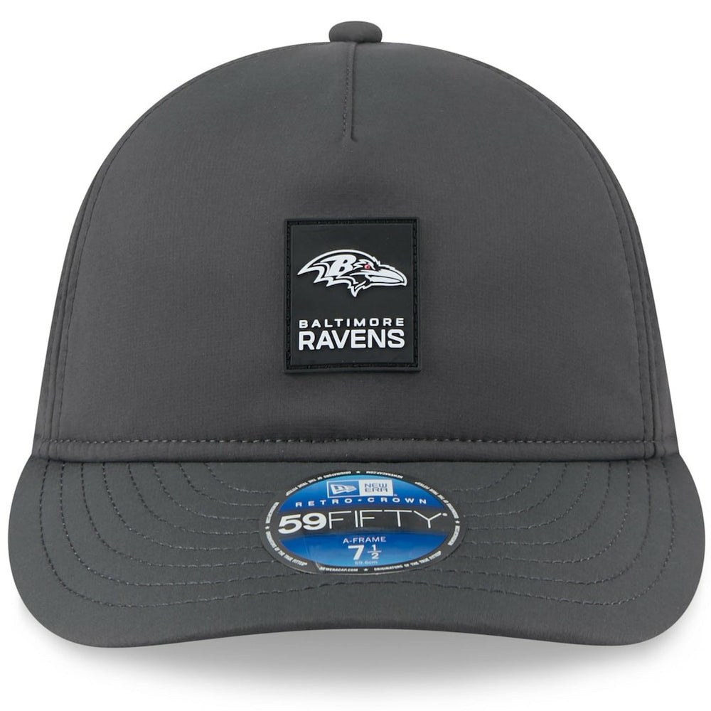 Baltimore Ravens New Era 2025 Sideline Cold Weather Retro Crown 59FIFTY Fitted Hat - Charcoal Hats