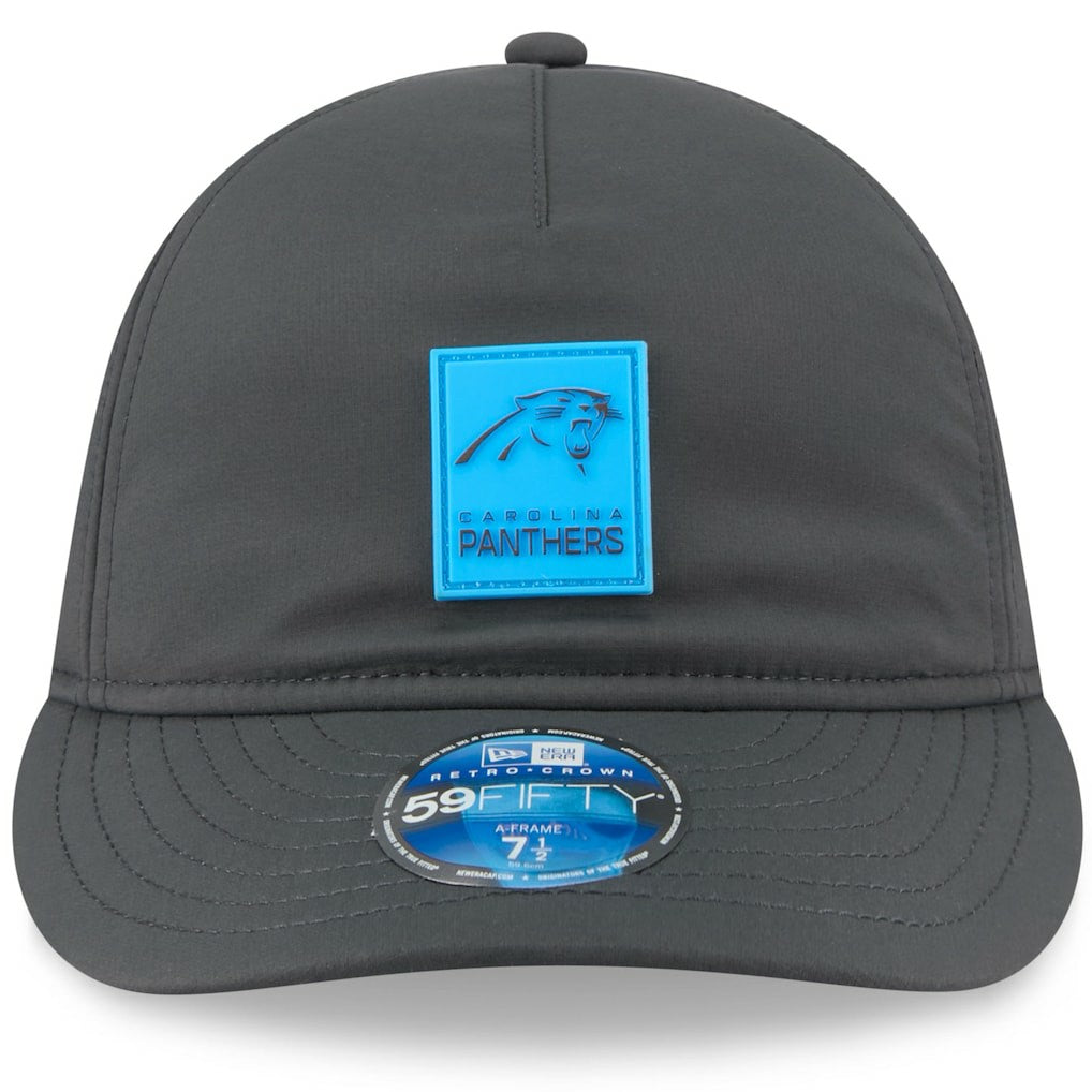 Carolina Panthers New Era 2025 Sideline Cold Weather Retro Crown 59FIFTY Fitted Hat - Charcoal Hats