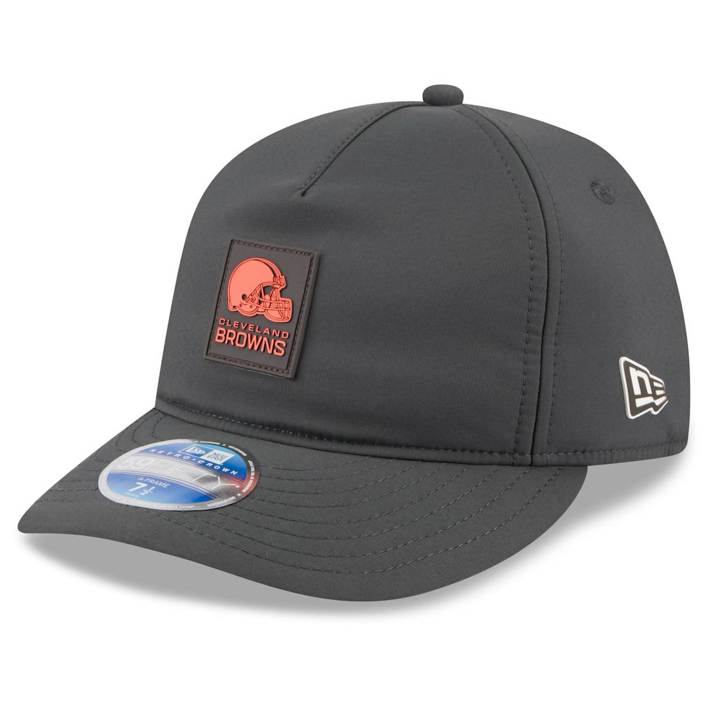 Cleveland Browns New Era 2025 Sideline Cold Weather Retro Crown 59FIFTY Fitted Hat - Charcoal Hats