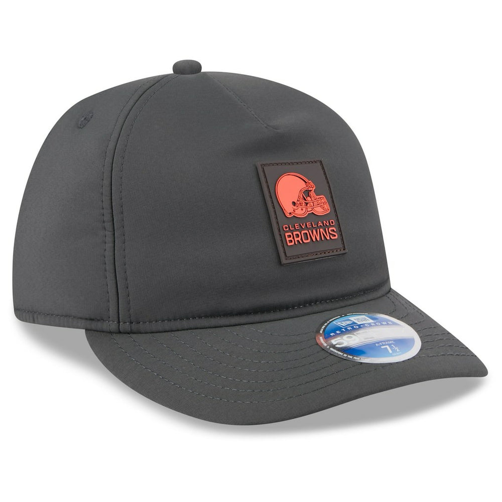 Cleveland Browns New Era 2025 Sideline Cold Weather Retro Crown 59FIFTY Fitted Hat - Charcoal Hats