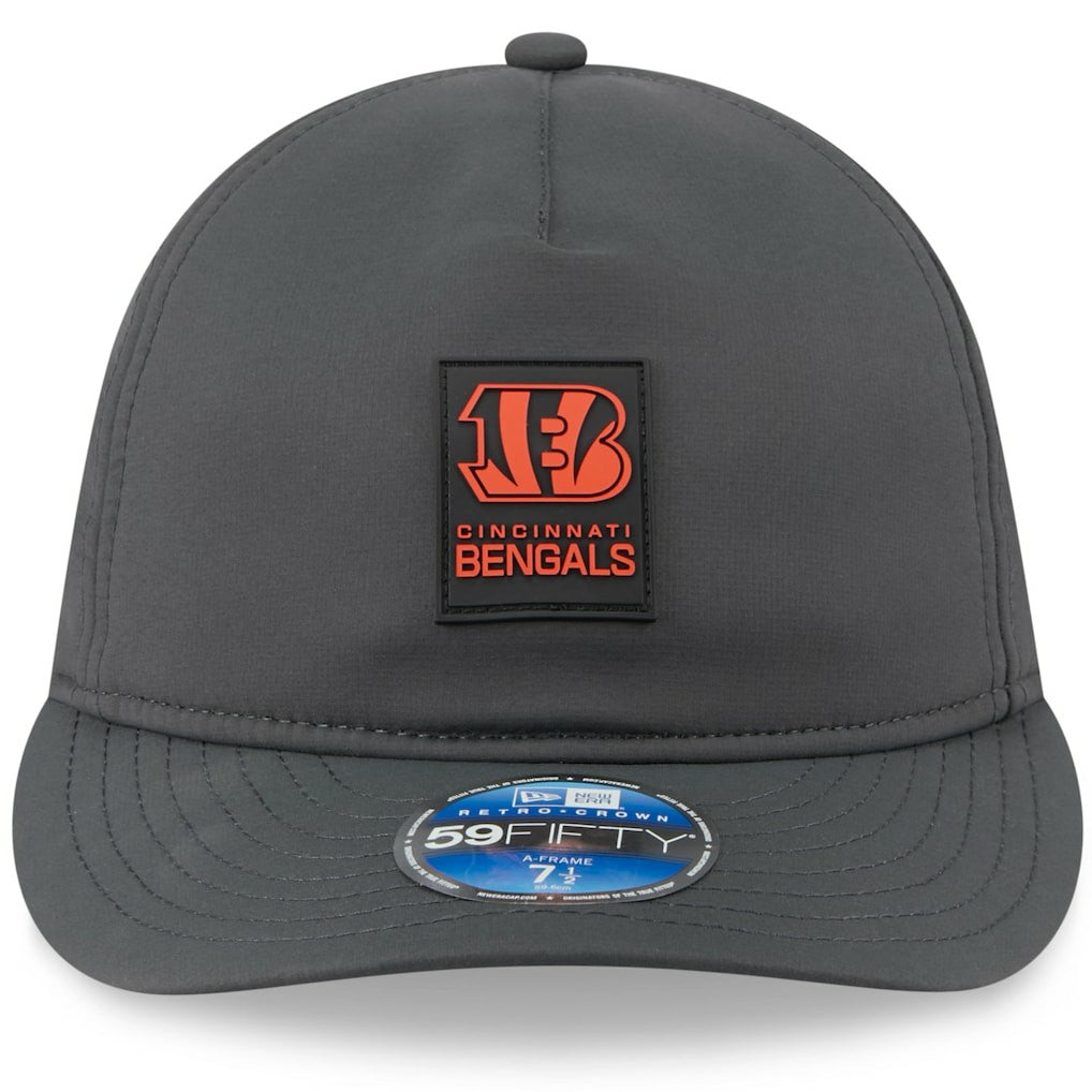 Cincinnati Bengals New Era 2025 Sideline Cold Weather Retro Crown 59FIFTY Fitted Hat - Charcoal Hats