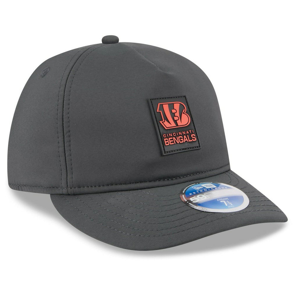 Cincinnati Bengals New Era 2025 Sideline Cold Weather Retro Crown 59FIFTY Fitted Hat - Charcoal Hats