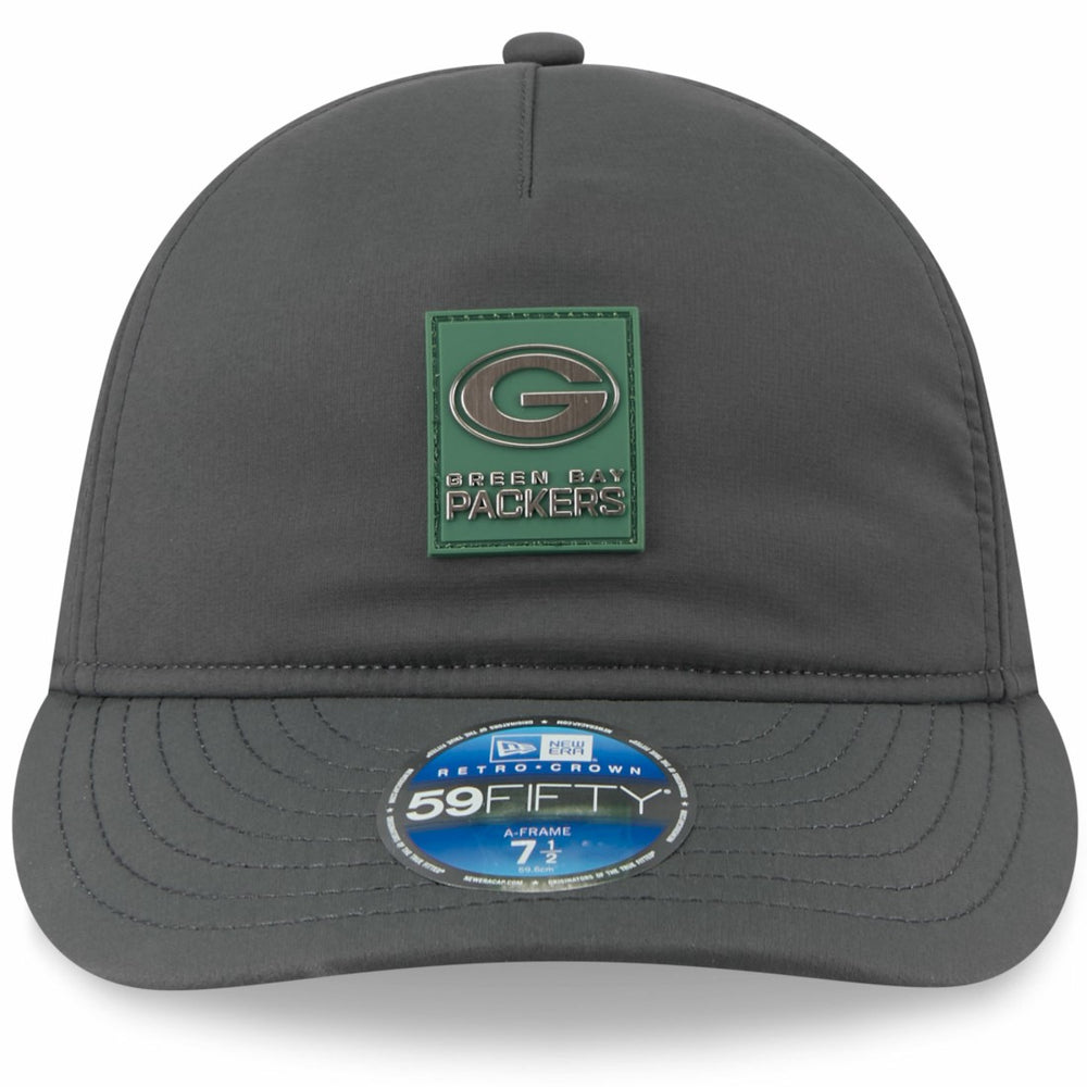 Green Bay Packers New Era 2025 Sideline Cold Weather Retro Crown 59FIFTY Fitted Hat - Charcoal Hats
