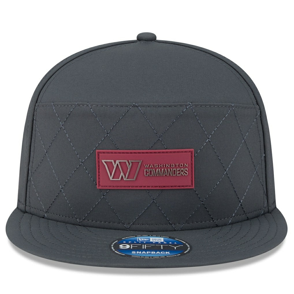 Washington Commanders New Era 2025 Sideline Cold Weather Split Panel 9FIFTY Snapback Hat - Charcoal Hats