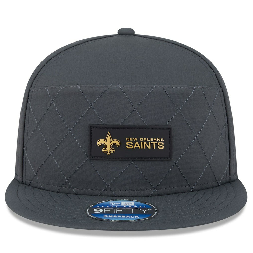 New Orleans Saints New Era 2025 Sideline Cold Weather Split Panel 9FIFTY Snapback Hat - Charcoal Hats