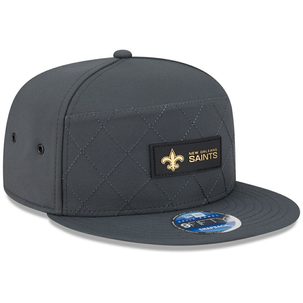 New Orleans Saints New Era 2025 Sideline Cold Weather Split Panel 9FIFTY Snapback Hat - Charcoal Hats