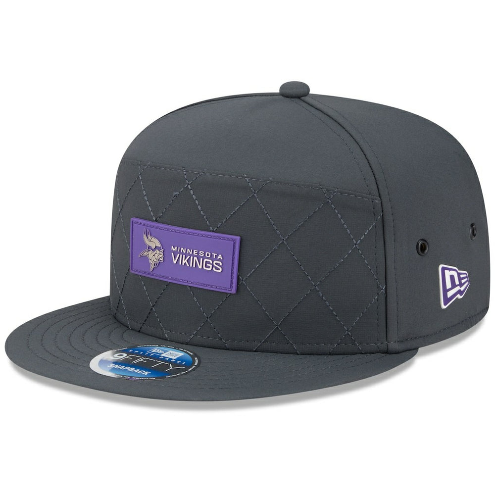 Minnesota Vikings New Era 2025 Sideline Cold Weather Split Panel 9FIFTY Snapback Hat - Charcoal Hats