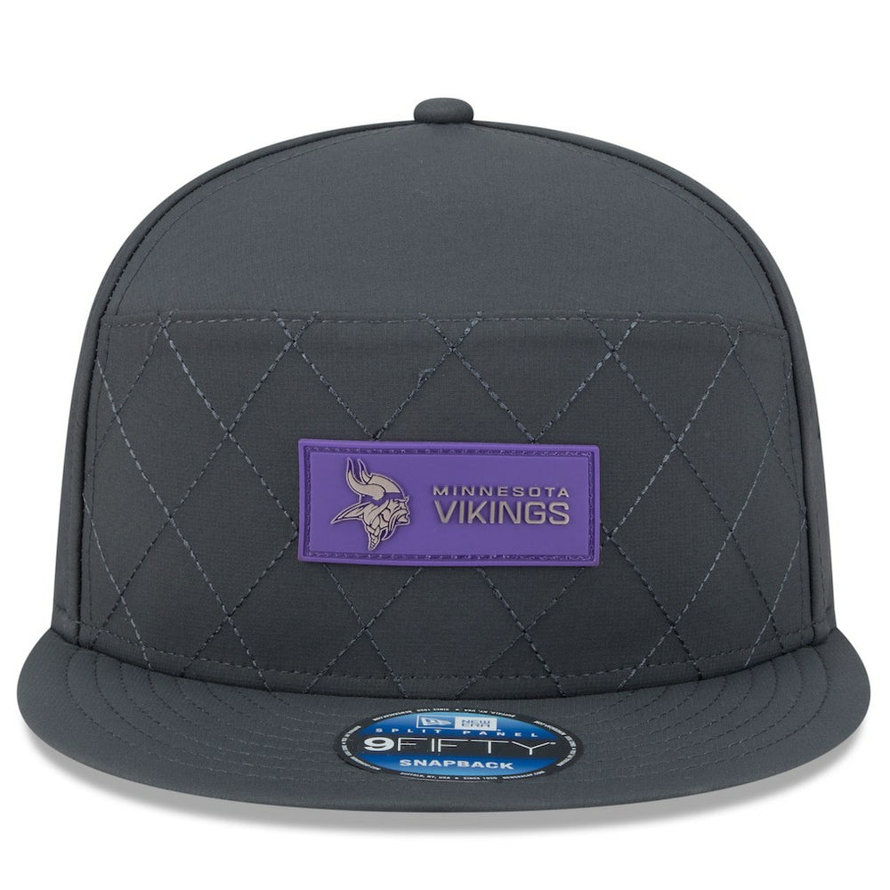 Minnesota Vikings New Era 2025 Sideline Cold Weather Split Panel 9FIFTY Snapback Hat - Charcoal Hats