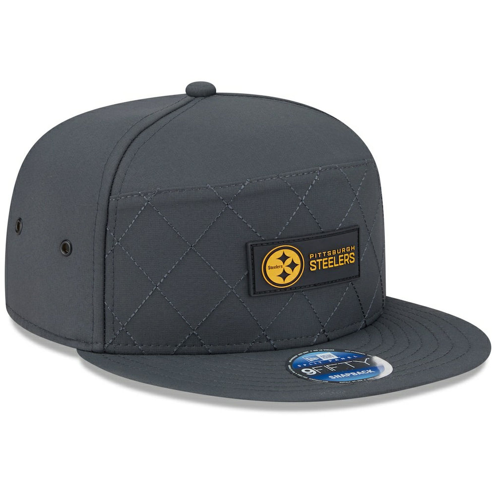 Pittsburgh Steelers New Era 2025 Sideline Cold Weather Split Panel 9FIFTY Snapback Hat - Charcoal Hats