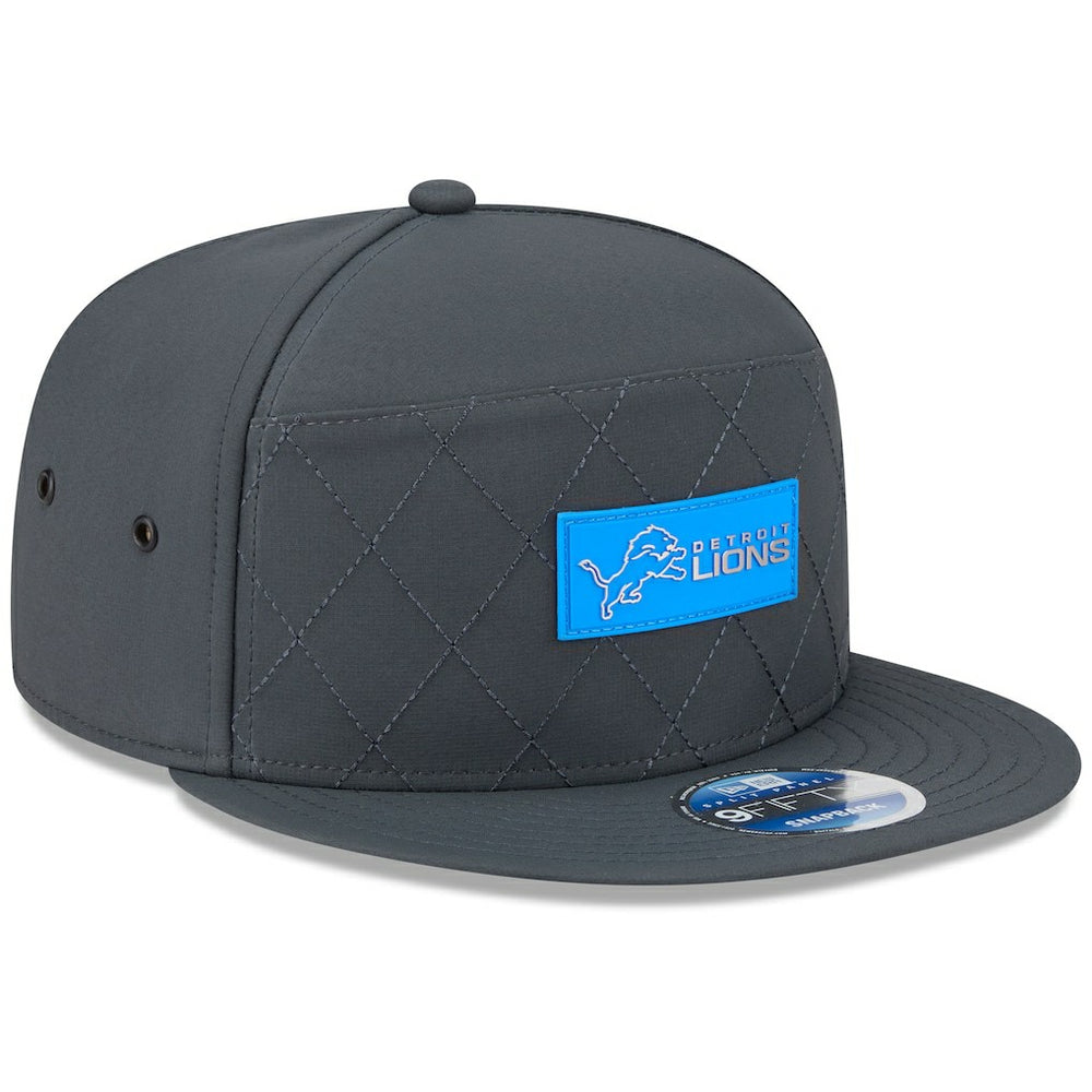 Detroit Lions New Era 2025 Sideline Cold Weather Split Panel 9FIFTY Snapback Hat - Charcoal Hats