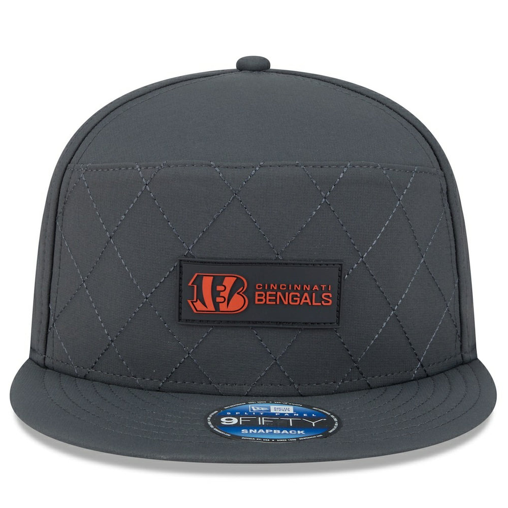 Cincinnati Bengals New Era 2025 Sideline Cold Weather Split Panel 9FIFTY Snapback Hat - Charcoal Hats