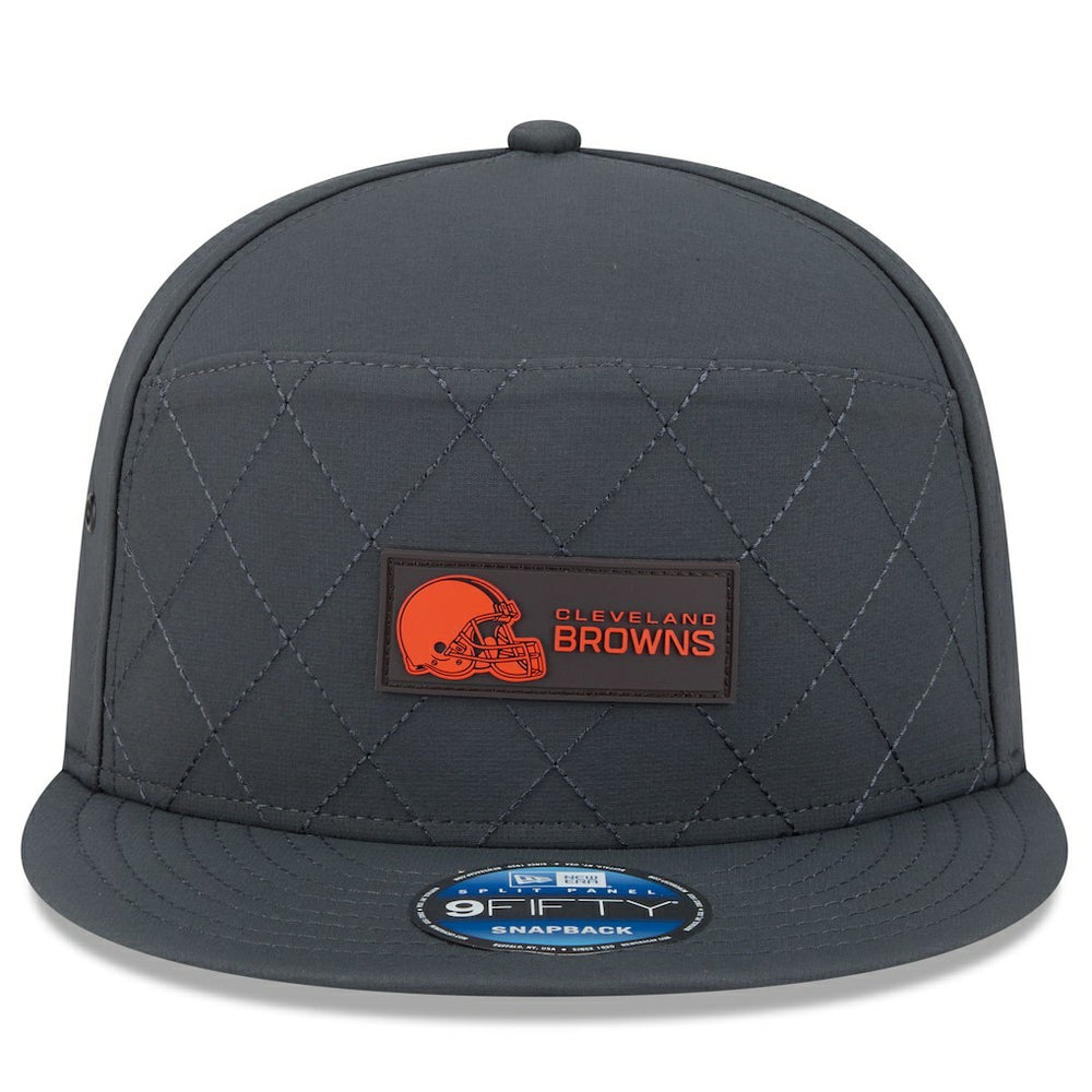 Cleveland Browns New Era 2025 Sideline Cold Weather Split Panel 9FIFTY Snapback Hat - Charcoal Hats