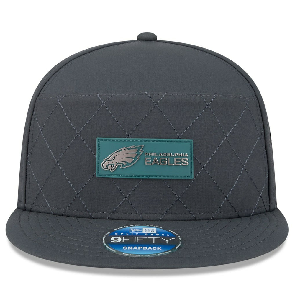 Philadelphia Eagles New Era 2025 Sideline Cold Weather Split Panel 9FIFTY Snapback Hat - Charcoal Hats
