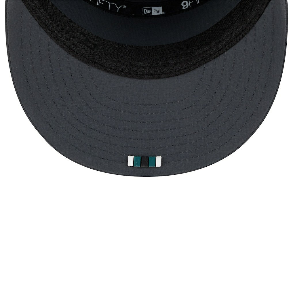 Philadelphia Eagles New Era 2025 Sideline Cold Weather Split Panel 9FIFTY Snapback Hat - Charcoal Hats