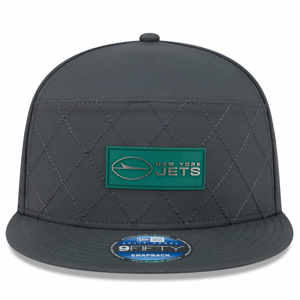 New York Jets New Era 2025 Sideline Cold Weather Split Panel 9FIFTY Snapback Hat - Charcoal Hats
