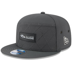 Baltimore Ravens New Era 2025 Sideline Cold Weather Split Panel 9FIFTY Snapback Hat - Charcoal Hats