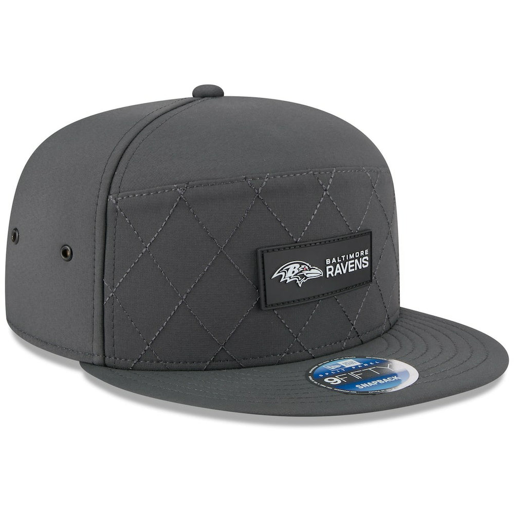 Baltimore Ravens New Era 2025 Sideline Cold Weather Split Panel 9FIFTY Snapback Hat - Charcoal Hats