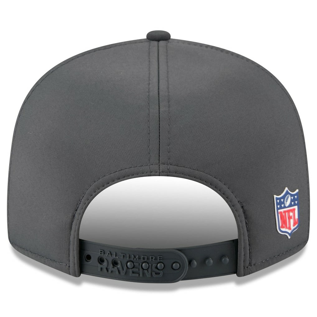 Baltimore Ravens New Era 2025 Sideline Cold Weather Split Panel 9FIFTY Snapback Hat - Charcoal Hats