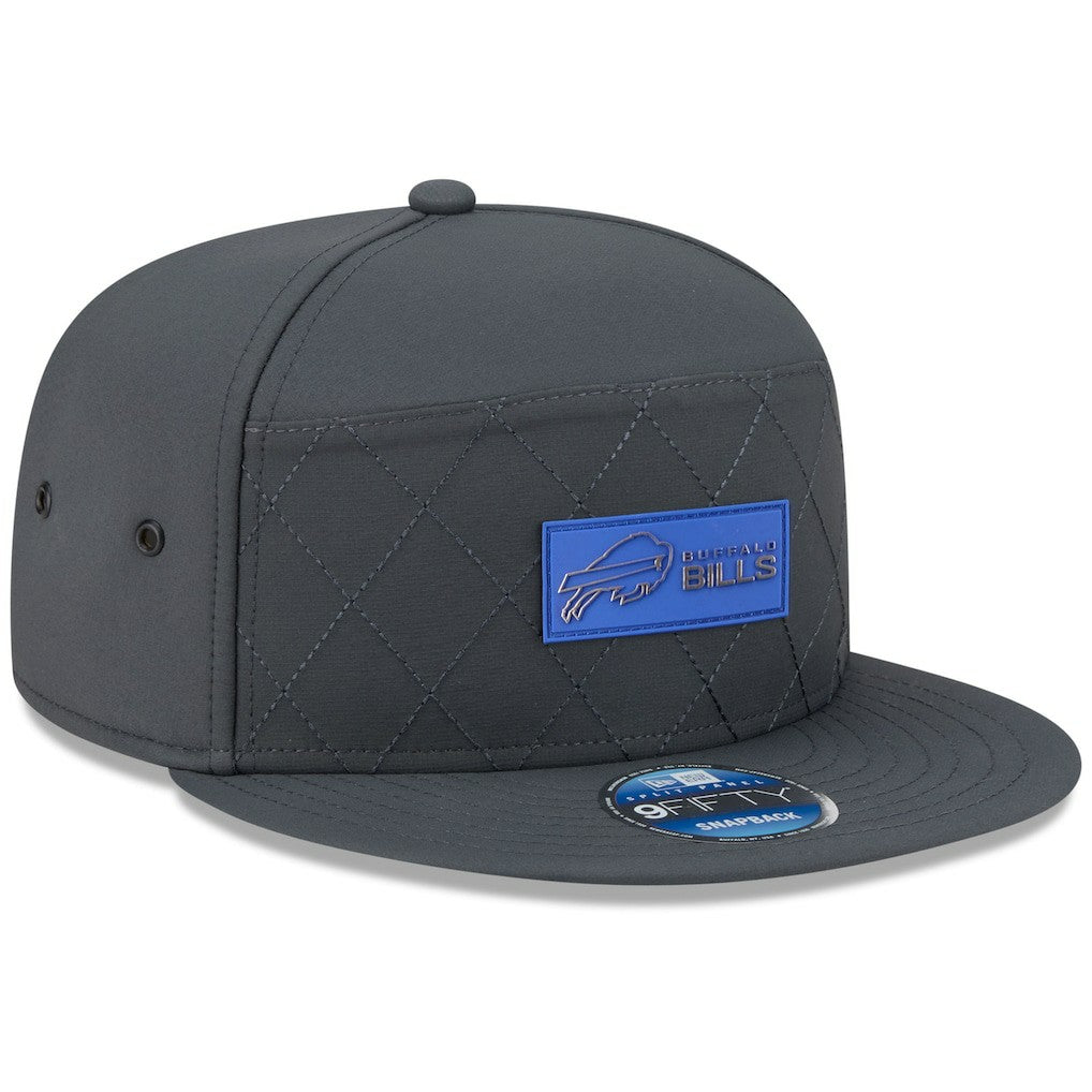 Buffalo Bills New Era 2025 Sideline Cold Weather Split Panel 9FIFTY Snapback Hat - Charcoal Hats