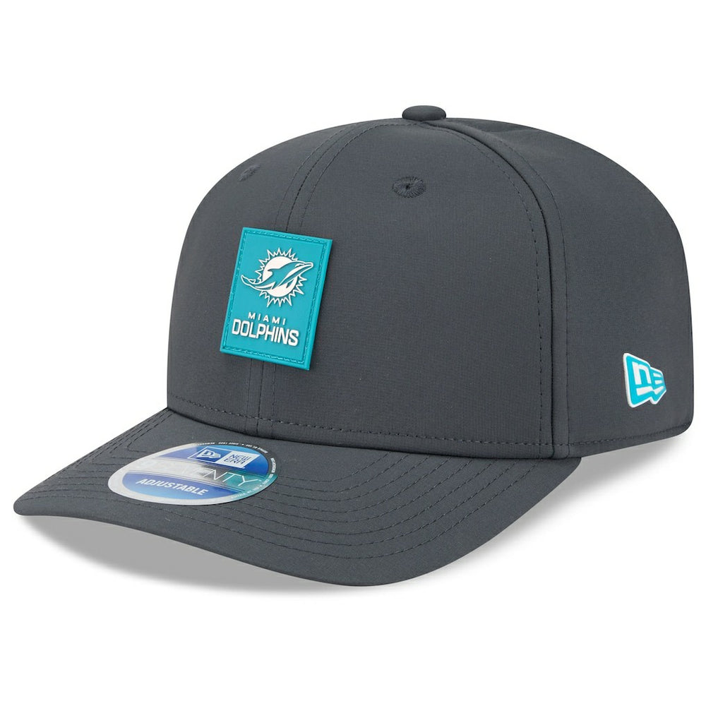 Miami Dolphins New Era 2025 Sideline Cold Weather 9SEVENTY Adjustable Hat - Charcoal Hats