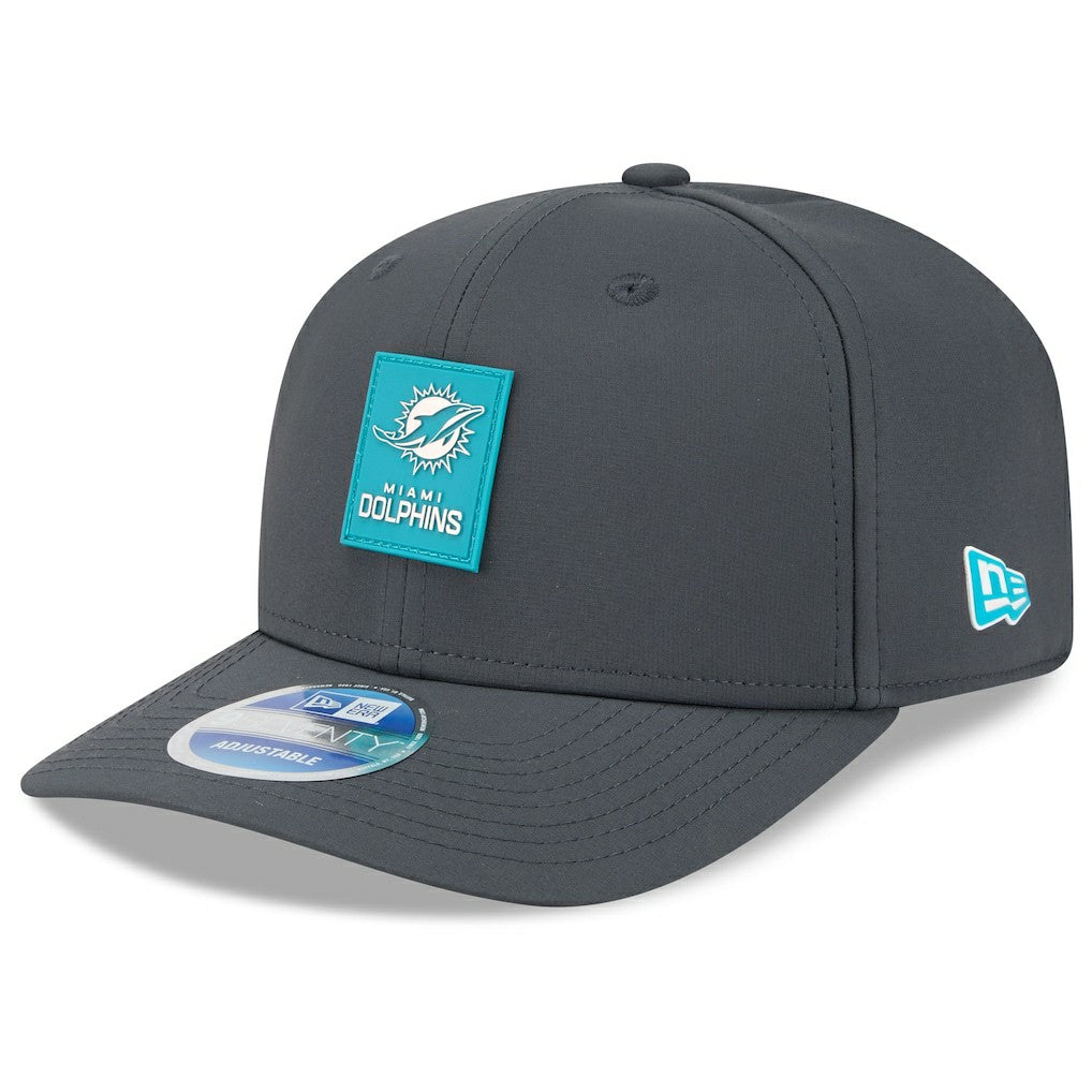 Miami Dolphins New Era 2025 Sideline Cold Weather 9SEVENTY Adjustable Hat - Charcoal Hats