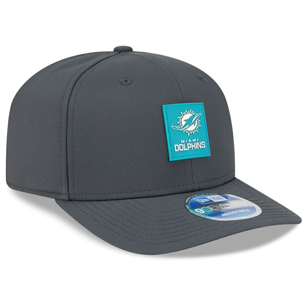 Miami Dolphins New Era 2025 Sideline Cold Weather 9SEVENTY Adjustable Hat - Charcoal Hats