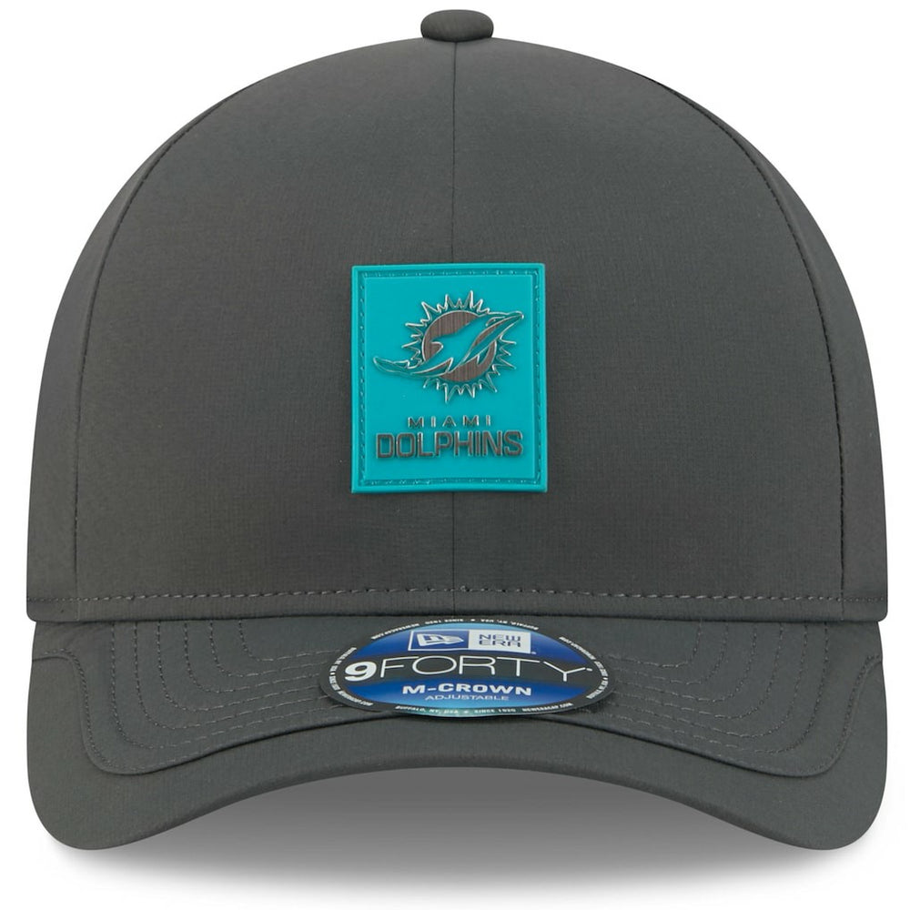 Miami Dolphins New Era 2025 Sideline Cold Weather 9FORTY M-Crown Adjustable Hat - Charcoal Hats