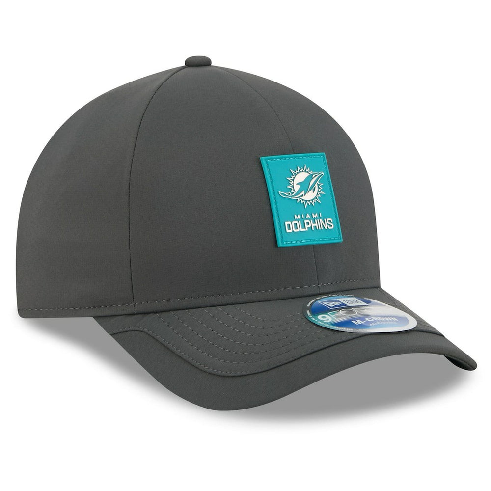 Miami Dolphins New Era 2025 Sideline Cold Weather 9FORTY M-Crown Adjustable Hat - Charcoal Hats
