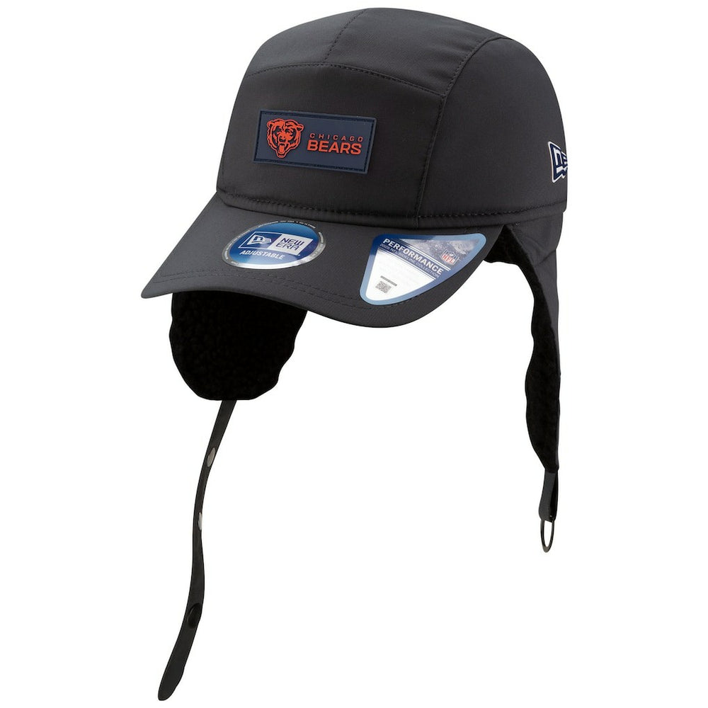 Chicago Bears New Era 2025 Sideline Cold Weather Runner Dog Ear Adjustable Hat - Charcoal Hats