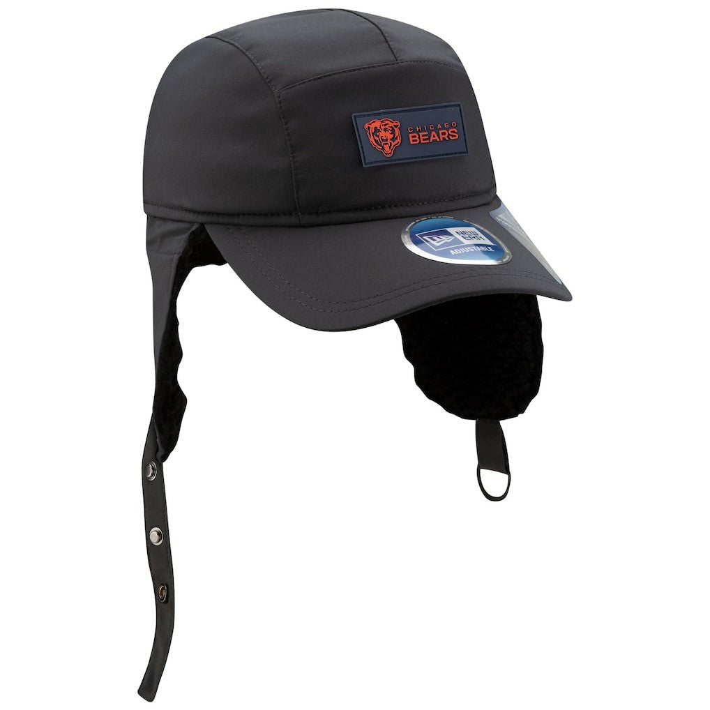 Chicago Bears New Era 2025 Sideline Cold Weather Runner Dog Ear Adjustable Hat - Charcoal Hats
