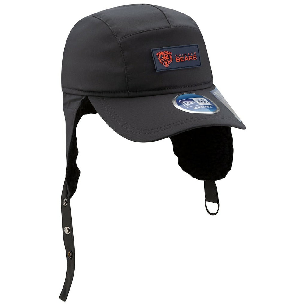 Chicago Bears New Era 2025 Sideline Cold Weather Runner Dog Ear Adjustable Hat - Charcoal Hats