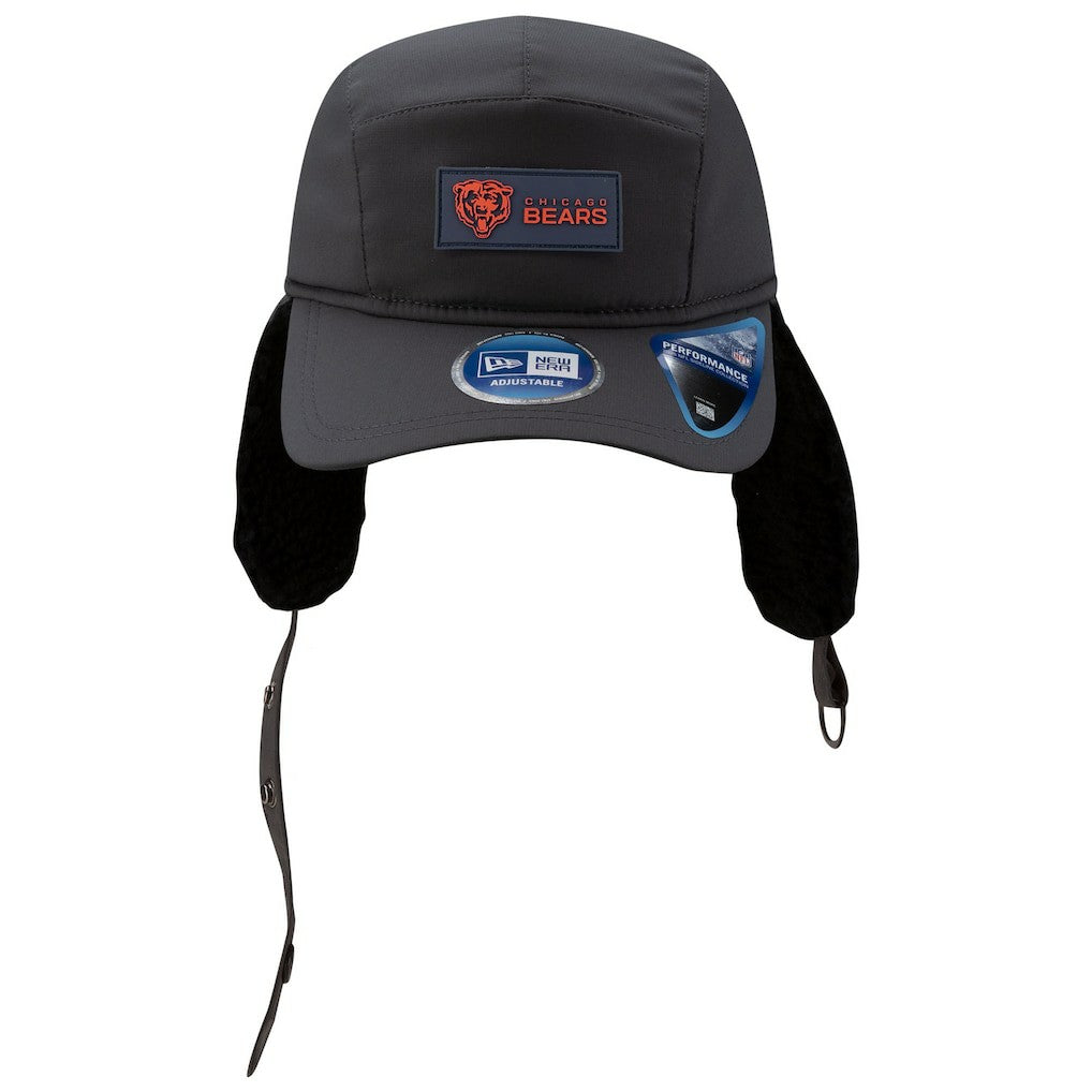 Chicago Bears New Era 2025 Sideline Cold Weather Runner Dog Ear Adjustable Hat - Charcoal Hats