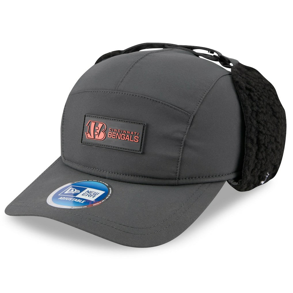 Cincinnati Bengals New Era 2025 Sideline Cold Weather Runner Dog Ear Adjustable Hat - Charcoal Hats