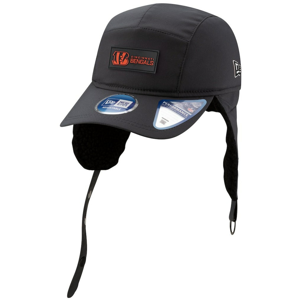 Cincinnati Bengals New Era 2025 Sideline Cold Weather Runner Dog Ear Adjustable Hat - Charcoal Hats