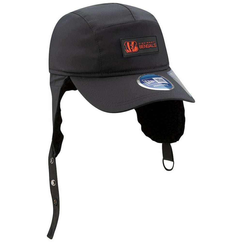 Cincinnati Bengals New Era 2025 Sideline Cold Weather Runner Dog Ear Adjustable Hat - Charcoal Hats